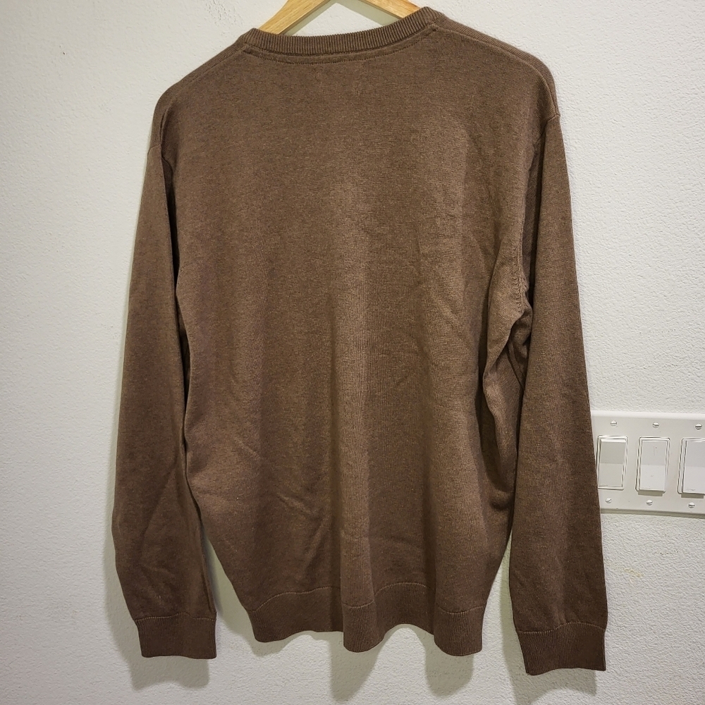 Cotton sweater V neck brown long sleeve new with tags - Picture 2 of 6